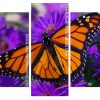 Monarch Butterfly On Purple Flowers Panel paint by numbers