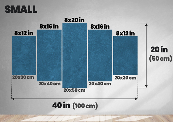 5 panels paint by number size