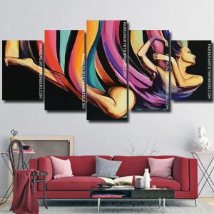 Abstract Colored Girl panels paint by numbers