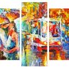 Abstract Couple Under Umbrella panel paint by numbers