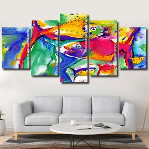 Abstract Fishes panels paint by numbers