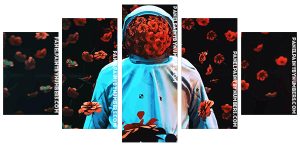 Aesthetic Astronaut With Flowers And Gravity Panel paint by numbers