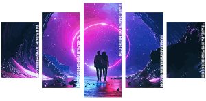 Aesthetic Couple In Space Panel paint by numbers