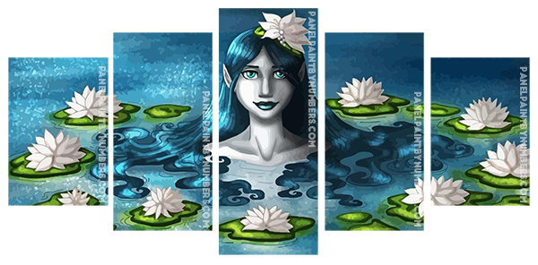 Aesthetic Naiad In The Water panels paint by numbers