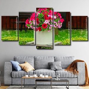 Aesthetic Petunias panels paint by numbers