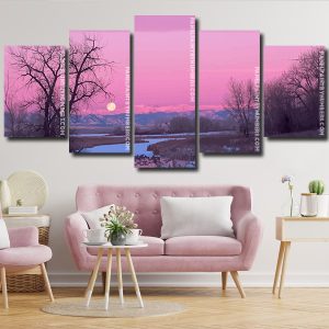 Aesthetic Pink Nature Panels paint by numbers