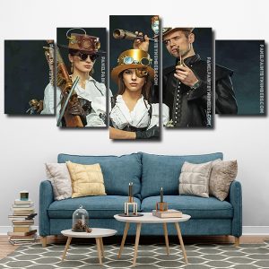 Aesthetic Steampunk People panels paint by numbers