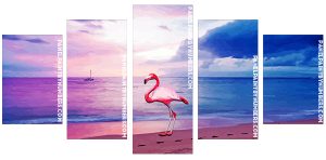 An Ethereal Pink Flamingo On Beach Panel The paint by number