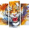 Angry Tiger Splatter panels paint by numbers