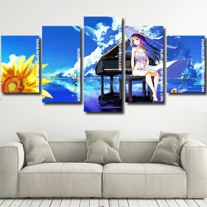 Anime girl by Piano panel paint by numbers