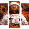 Astronaut in sunflowers field Panels paint by numbers