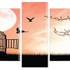 Birds Cage Silhouette Panels paint by numbers