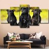 Black Staffies Dogs Panels paint by numbers