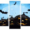 Black Halloween Pumpkins panels paint by numbers