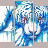 Blue Splatter Tiger Panel paint by numbers