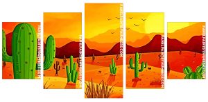 Cactus Plants Deserts Panel paint by numbers