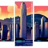 Cityscape Illustration panels paint by numbers