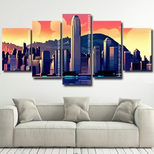 Cityscape Illustration panels paint by numbers