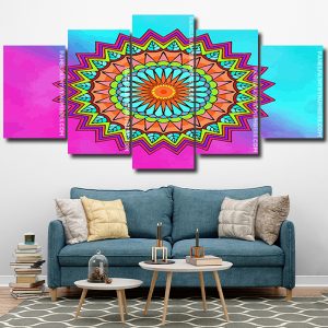 Colorful Mandala Panels paint by numbers