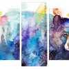 Colorful Splatter Bear panels paint by numbers