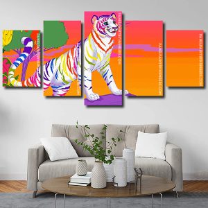 Colorful Tiger Panels paint by numbers