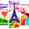 Couple In Paris panels paint by numbers