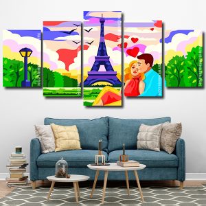 Couple In Paris panels paint by numbers