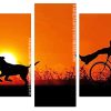 Couple Silhouette On Bike Panel paint by numbers