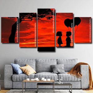 Couple Silhouette Sunset panel paint by numbers