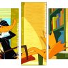 Daffy Duck Sitting In The Desk Panel paint by numbers