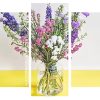 Delphiniums Plants Vase Panel paint by numbers