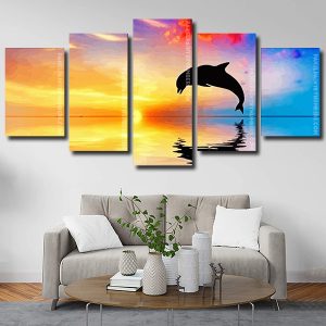 Dolphin Silhouette panels paint by numbers