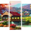 Fall Covered Bridge Panels paint by numbers