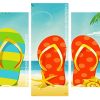 Flip Flop And Sea Shells panels paint by numbers