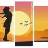 Free Girl Silhouette panels paint by numbers