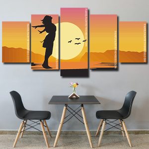 Free Girl Silhouette panels paint by numbers