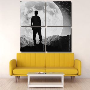 Full Moon Man Silhouette panels paint by numbersFull Moon Man Silhouette panels paint by numbers