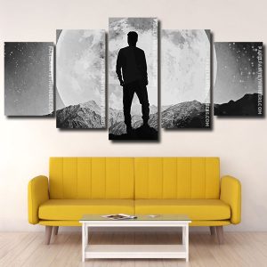 Full Moon Man Silhouette panels paint by numbers