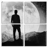 Full Moon Man Silhouette panels paint by numbersFull Moon Man Silhouette panels paint by numbers