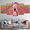 Girl In Pink Field Panels paint by numbers