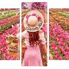 Girl In Pink Field Panels paint by numbers