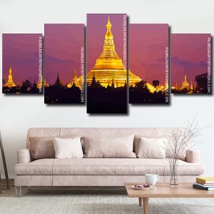 Golden shwedagon pagoda Maynmar Panels paint by numbers