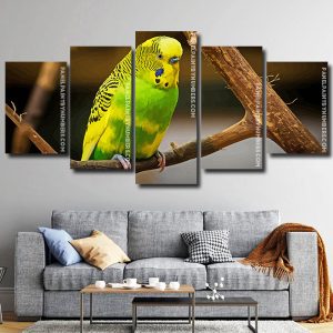 Green And Yellow Budgerigar panels paint by numbers