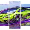 Green Race Car panels paint by numbers