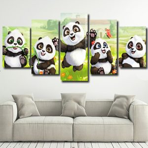 Happy Pandas panels paint by numbers