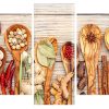 Herbs And Spices In Wooden Spoons panels paint by numbers