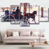 Horse Carriage In Snow Panels paint by numbers