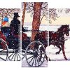 Horse Carriage In Snow Panels paint by numbers