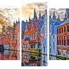 Houses At Sunset Bruges panels paint by numbers