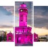 Izmir Clock Tower In Pink Panels paint by numbers